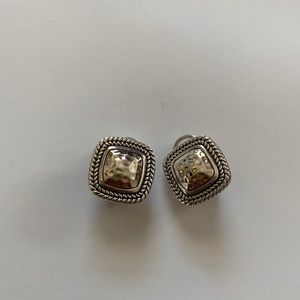 Sterling silver square earrings